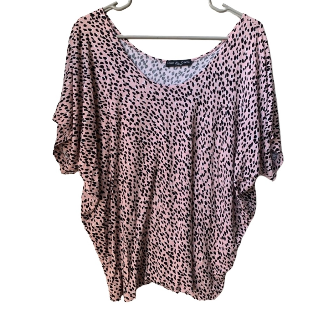 KIM & CAMI Women’s Rayon/ Spandex Dolman Short Sleeve Blouse Shirt Top